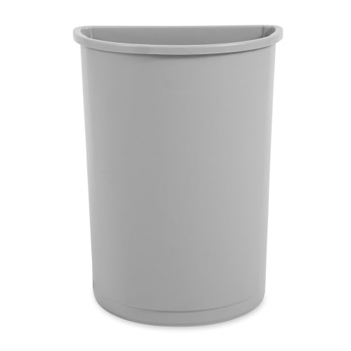 Rubbermaid Untouchable 21 Gallon Half Round Wastebasket, Gray